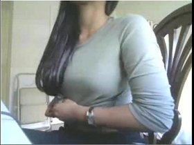 Indian girl showing lovely boobs on cam