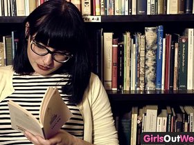 Girls Out West - Hairy lesbian girls in book store