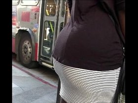 Candid Black Woman Miniskirt Bubble butt Street creep shot
