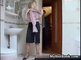Teeny Russian Suprised In The Bathroom